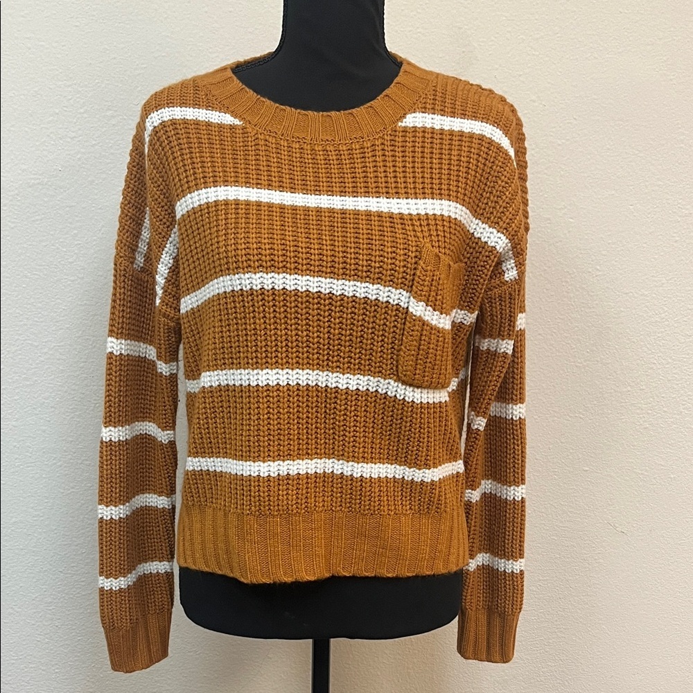 Hippie Rose Brown and White Striped Sweater - Picture 2 of 7
